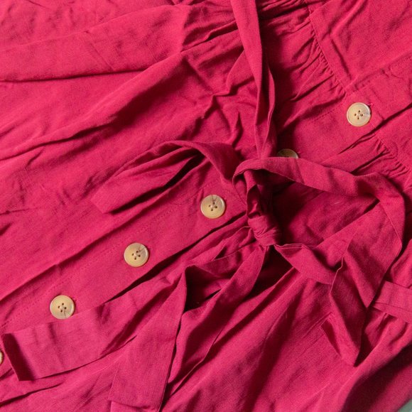 NEW City Chic Date Day Maroon Rhubarb Knit Button Front Sleeveless Dress Sz 18 - Picture 4 of 11